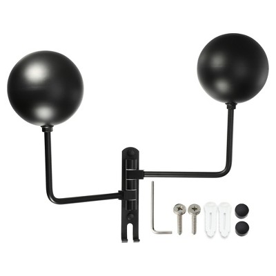 Unique Bargains Rack Wall Mount 180 Degree Rotation Metal Motorcycle Bike Helmet Black 1 Set