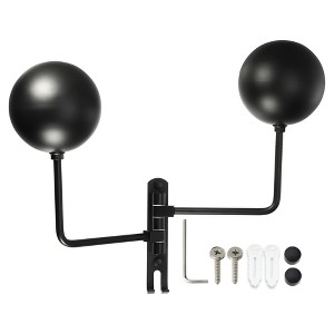 Unique Bargains Rack Wall Mount 180 Degree Rotation Metal Motorcycle Bike Helmet Black 1 Set - 1 of 4