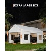 10x20ft Heavy Duty Carport w/ Galvanized Steel Frame, PE Canopy & Roll-Up Windows, All-Weather Shelter - 3 of 4