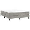vidaXL Bed Frame Platform Bed Mattress Foundation Bedroom Furniture Velvet - Light Gray Full 9.8" - 2 of 4