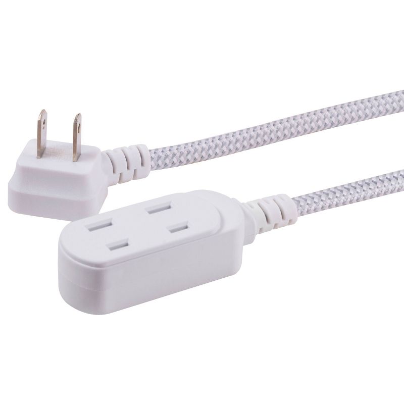 Cordinate 8&#39; 3 Outlet Polarized Extension Cord Gray/White, 4 of 11
