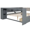 PAGED Modern Wooden Storage Bed, Twin Size Platform Bed Frame with Drawers, Shelves, Upholstered Headboard and Charging Ports for Children - 4 of 4