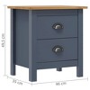 vidaXL Bedside Cabinets Hill 2pcs Gray 18.1"x13.8"x19.5" Pine Wood - 4 of 4