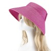 Anna-Kaci Women's Wide Brim Visor Hat with Bow Detail Adjustable Velcro Closure for Beach or Outdoor Protection - 3 of 4