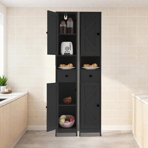 67in Tall Bathroom Cabinet with 2 Adjustable Shelves & 1 Drawer, Freestanding Storage Organizer for Small Spaces, Bathroom, Kitchen & Hallway - 1 of 4