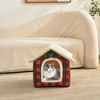 Christmas Cat Bed for Indoor Cats Plaid Xmas Cat Tent Cats Bed Cave for Pets Kittens and Dogs - 3 of 4