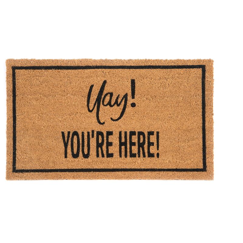 Shiraleah "Yay! You're Here" Rectangle Doormat, 1 of 5