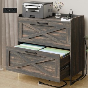 Lateral File Cabinet with 2 Drawers & Charging Station - 1 of 4