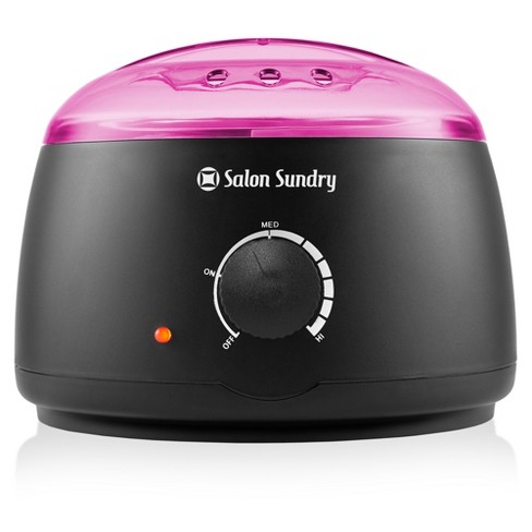 Salon Sundry Portable Electric Wax Warmer Machine for Hair Removal Black with Pink Lid