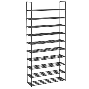 10-Tier Metal Shoe Rack for 44-55 Pairs, 68.1 Inch Adjustable Storage Organizer for Entryway, Black - 1 of 4