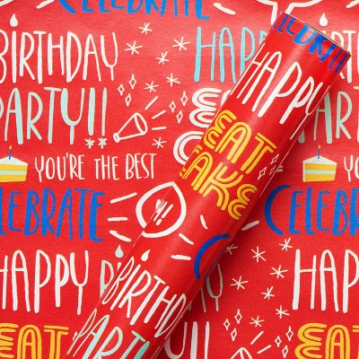 Happy Birthday Lettering Wrapping Paper - Spritz™