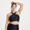 Women's Light Support Shine Ribbed Halter Longline Sports Bra - All In Motion™ - image 3 of 4