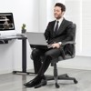 Mid Back Office Desk Chair with Padded Armrests PU Leather Home Office Chair - 2 of 4