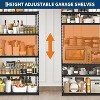 Mental Garage Shelving, 48" L x 18" W x 72" H, 5 Tier Adjustable Storage Shelves, 2500lbs Load Capacity  for Garage, Basement, Warehouse - 4 of 4