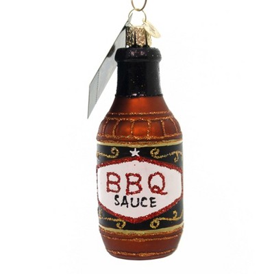 Old World Christmas 4.5" Barbecue Sauce Ornament Bbq Bottle Sauce  -  Tree Ornaments