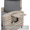 Outdoor Wicker Lounge Recliner Chair, Rattan Patio Recliner with Air Pump, Adjustable Backrest, Flip-Up Table and Cushion, 150 Degree Lay Flat - 3 of 4