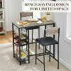 Jojoka Bar Table Set for 2,3-Piece Dining Table Set with Storage Shelf,Cup Holder and Rack for Small Space - 4 of 4