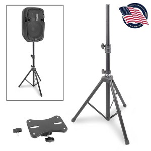 Pyle Tripod Speaker Stand Holder Mount PSTND1 - Steel Construction, Adjustable Height, 100 lbs Capacity - 1 of 4