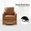 Hugo  Fall  Transitional  Wooden Upholstered Swivel Chair with metal base  for Bedroom and Living Room Deal of the day | ARTFUL LIVING DESIGN - 4 of 4