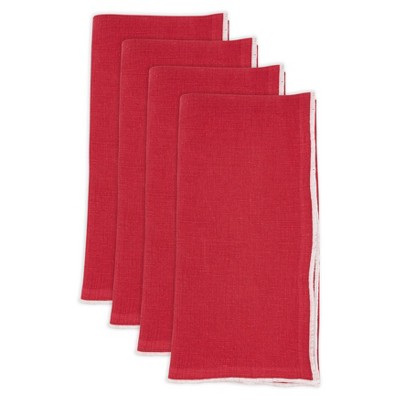 Dartmouth Stitched Border Stonewashed Table 20" Linen Napkin