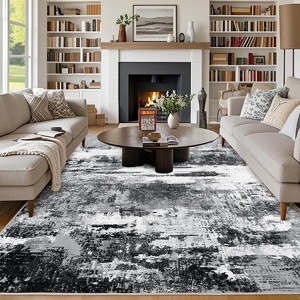 Washable Area Rugs 5'x7' Non-Slip Modern Abstract Soft for Living Room Entryway Bedroom Nursery, Print Pattern Home Decor Aesthetic - 1 of 4