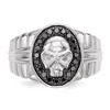 Black Bow Jewelry 3/8 Ctw Black Diamond Oval Skull Sterling Silver Tapered Ring - 4 of 4
