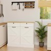 MAYEERTY White Kitchen Trash Can Cabinet, 2 Drawers + Tilt-Out Bin 1 Door 2 Shelves for Kitchen - 4 of 4