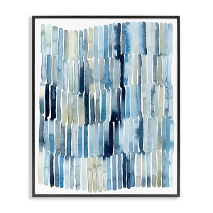 Stupell Industries Nautical Inspired Abstraction Blue Beige Blocked Lines Framed Giclee Art, Black, 16" x 20" - 1 of 4
