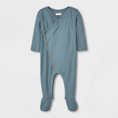 Grayson Collective Baby Pointelle Long Sleeve Bodysuit - Green 0-3M