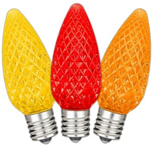 Novelty Lights C9 LED Faceted Christmas Replacement Bulbs Dimmable 25 Pack - 1 of 4