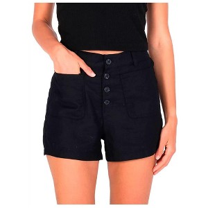 Hurley Womens Button Front Casual Walking Shorts - 1 of 3
