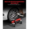 Orieon Hydraulic Car Wheel Dolly Set of 2, 3,000 lbs Capacity, 4" Casters, Foot Pump Lift, Fits Up to 12" Tires, Red. - 3 of 4
