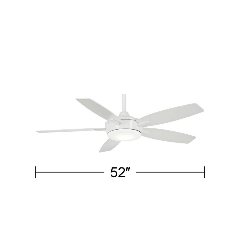 52" Minka Aire Modern Indoor Ceiling Fan with LED Light Remote Control White Etched Opal Glass for Living Room Kitchen Bedroom, 5 of 7