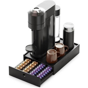 SpaceAid Bamboo Coffee Pod Holder Drawer Storage for Nespresso Vertuo Capsule,Compatible with 40 Big or 56 Small Vertuoline Pods (Black) - 1 of 1