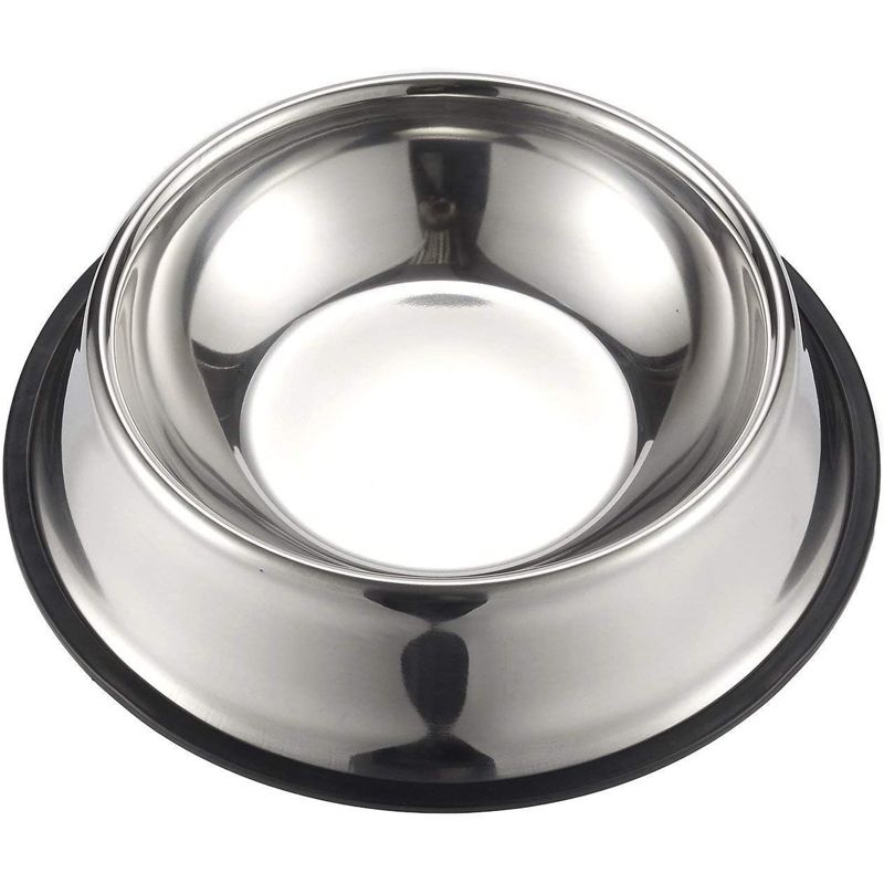 Juvale Stainless Steel Dog Bowls - Set of 2 Large Pet Food and Water Dish Bowls, Ideal for Large Dogs - Silver, 10 In Diameter, 4 of 9