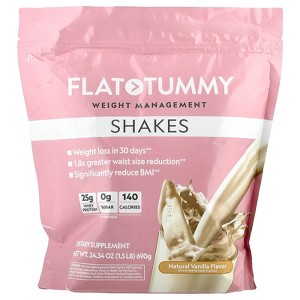 Flat Tummy Shakes, Natural Vanilla, 1.5 lb (690 g) - 1 of 2