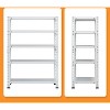 ROOMTEC 5-Tier Metal Storage Rack, Industrial Adjustable Garage Shelving Standing Storage Shelf Units, White (71"H x 40"W x 16"D) - 3 of 4