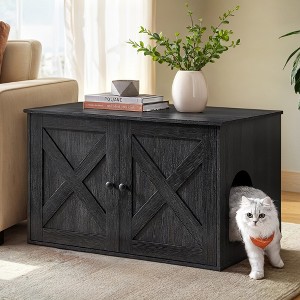 Cat Litter Box Enclosure - Hidden Furniture with Removable Divider - Indoor Cat House,  End Table - 31.5 x 20.9 x 19.7 Inches - 1 of 4