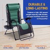 SereneLife XL Foldable Zero Gravity Chair with Steel Mesh Recliners, Pillows, Cup Holder Tables - Green/Black, SL1ZGRCP36 - Set of 2 - 2 of 4