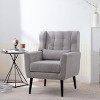 Vynxaria 19.69 Inch Freestanding Modern Accent Chairs, Blackish Green Cushioned Armrests, Pillow, Solid Wood Legs, Suited for Living Room & Bedroom - 2 of 4