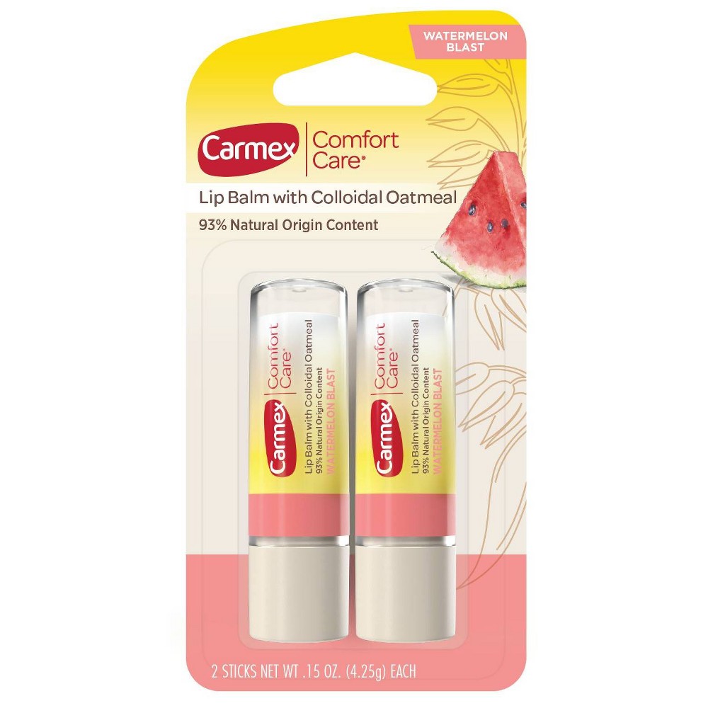 Carmex Comfort Care Lip Balm Watermelon 2pk/0.30oz