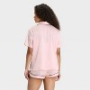 Women's Satin Short Sleeve Notch Collar Shirt and Shorts Pajama Set - Wild Fable™ - 2 of 4