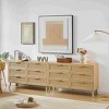 Airsurfer Bedroom Cabinet,6 Double Dresser with rattan drawers,wood chest of drawers for kids room, living room, Natural,47.2'' W x 15.8'' D x 30'' H. - 4 of 4