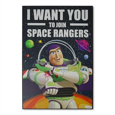 Silver Buffalo Disney Toy Story Buzz Lightyear 13 x 19 Inch Hanging Wood Wall Art