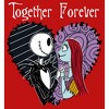 Juniors Womens The Nightmare Before Christmas Jack and Sally Together Forever T-Shirt - 2 of 4