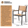 Crestlive Products Outdoor Dining Set Patio Dining Table Wooden-Like Top and Aluminum Frame Umbrella Hole - 3 of 4