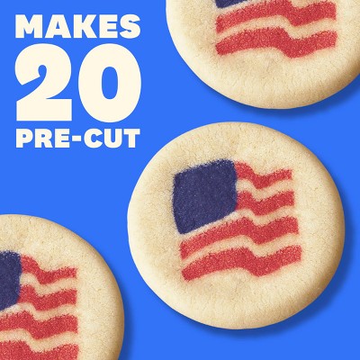 Pillsbury Ready-to-Bake Salute to Service Flag Shape Sugar Cookie Dough - 9.1oz/20ct