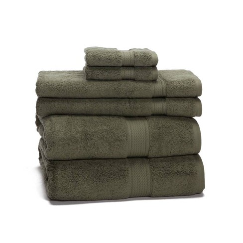 8pc Cotton Bath Towel Set Dark Green : Target