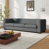Modern 3 Seater Sofa for Living Room, Multi-Use Couch with Cup Holders and USB Ports, Solid Wood Frame Sofa with Plush Cushions-Baofuwish - 3 of 4
