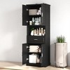 Tall Bathroom Storage Cabinet with 4 Doors, 1 Drawer, Open Shelf & Adjustable Storage, Anti-Tip Design, Black, 16.1" Wide - 3 of 4